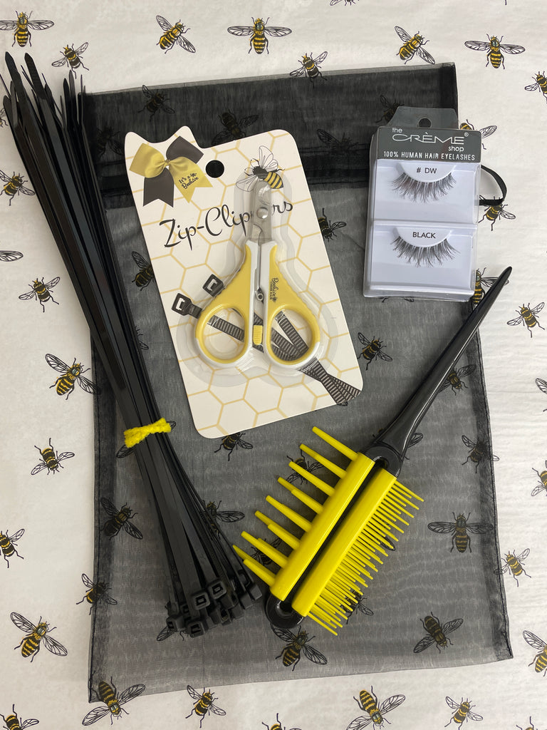 Bonus Pack Teasing Brush, zip clippers, zip ties and eye lashes